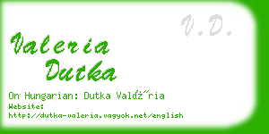 valeria dutka business card